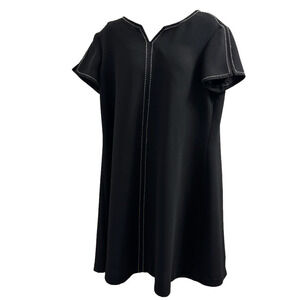 Jones New York size 12 black shift dress with white stitching